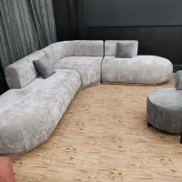 مبل میرزاده راحتی ال تختشو تخت شو لوبیایی پتینه ای