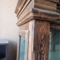 بوفه ویترینی تمام چوب روسی