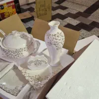 سرویس چینی گل برجسته طلا کوب