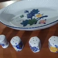 مرغ خوری گل بهاری و شش تا نمکدون گل پنبه ای|ظروف سرو و پذیرایی|مشهد, وحید|دیوار