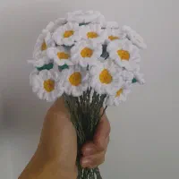 گل بابونه بافتنی شاخه ای