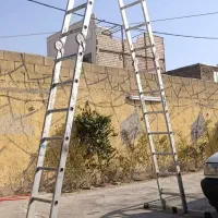 نردبان آلمیونی تاشو آلن پارس 28 پله و پمپ باد