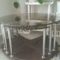 میز شیشه ای جلو مبلی