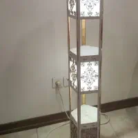آباژور سفید چراغ دار