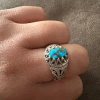 انگشتر نقره با نگین فیروزه