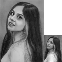 نقاشی طراحی چهره سیاه قلم هدیه کادو تولد