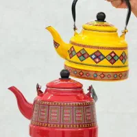 کتری قوری لعابی طرح سنتی
