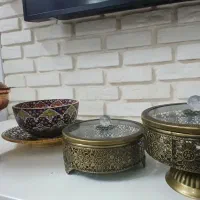 ظروف فلزی مسی مینا کاری دکوری
