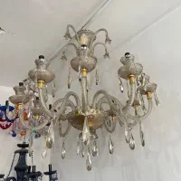لوستر ۱۰ شاخه باکارات شامپاینی کریستال وارداتی