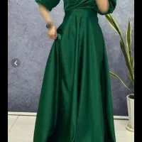 لباس مجلسی سبز درباری