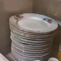 ۳ دست بشقاب گل سرخ