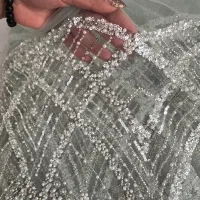 پارچه دست دوز مرواریدی سه متری