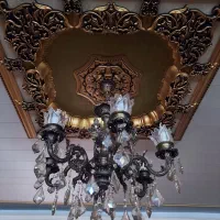 یک جفت لوستر ۶شاخه سقفی برنز