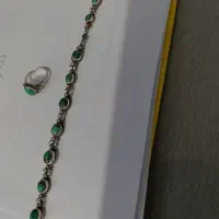 ست دستبند و انگشتر نقره  فیروزه اصل