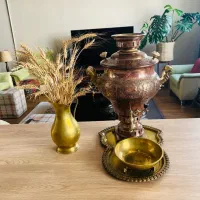 ظروف قدیمی سماور و پارچ و لگن