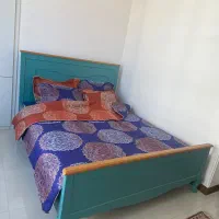 تخت دو نفره چوبی با تشک طبی فروش فوری