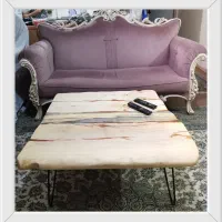 میز جلو مبلی رزین گلبهی
