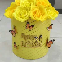 باکس گل روبانی زرد