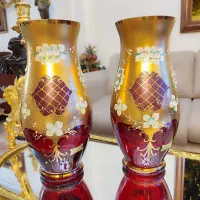 اگرمن رنگ زرشکی طلاکوب گل برجسته جعبه دار