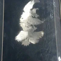 تابلو نقره طرح سیمرغ برجسته