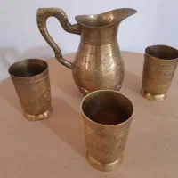 پارچ و لیوان برنز قدیمی