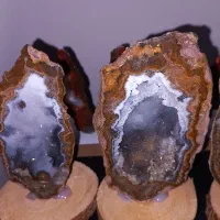 ۲سنگ توپی ژئود دار سیترینی کلکسیونی