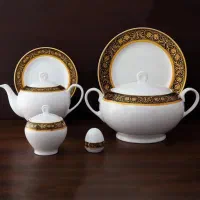 سرویس چینی زرین 12 نفره، 102 پارچه طلا کوب