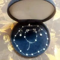 ست مرواریدی نقره