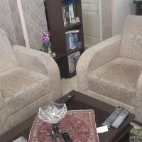 دوعدد مبل تکنفره پارچه نانو بامیز جلو مبلی