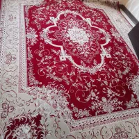 فرش ۹متری قرمز حاشیه کرم ۵۰۰شانه سالم