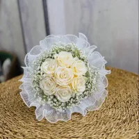 دسته گل روبانی و عروس با کمترین قیمت