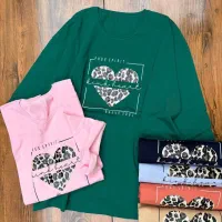 تیشرت استین سه ربع پلنگی