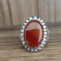 انگشتره نقره قلم زنی وآیینه کاری
