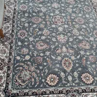 دوتخته فرش 6متری طوسی اصل 700 تندیس کاشان