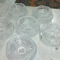 سرویس پیاله و پیش دستی کریستال خورشیدی
