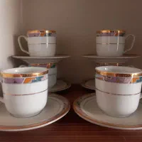فنجان قهوه خوری ۶نفره طلا کوب