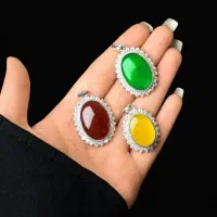 پلاک جواهری حرز دار نقره عیار ۹۲۵