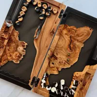 طراحی و ساخت تخته نرد چوب و رزین