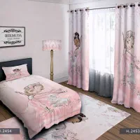 پرده چاپی پانچی طرح دخترانه و مختلف