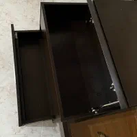 میز جلو مبلی ام دی اف شیشه قهوه ای