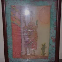 قاب نقاشی روی پارچه طرح باتیک (کار دست)