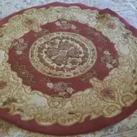 فرش ماشینی گل برجسته گرد