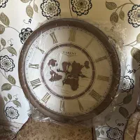 ساعت دیواری بزرگ طرح جهان چوبی نو با بسته بندی