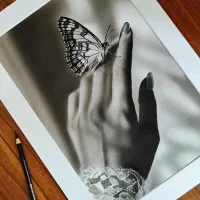 نقاش سیاه قلم به سبک هایپر رئال