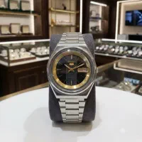 ساعت سیکو5 اورجینال ژاپنی شیشه محدب مشکی قاب طلایی