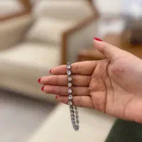دستبند نقره ۱۳ گرمی وزن سنگ کسر شده
