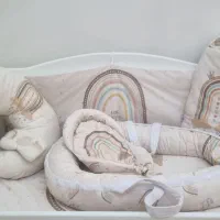 ست کامل تشک گارد دار مخمل رنگین کمان (سیسمونی)