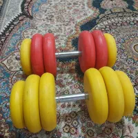 دو بسته دمبل روکش دار ۱۸ کیلویی