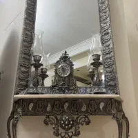 آینه و شمعدان و ساعت برنز
