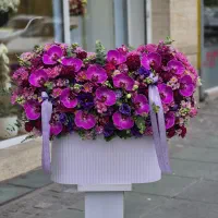 باکس گل باشکوه ارکیده بنفش کد ۱۳۹۵ گلاریس